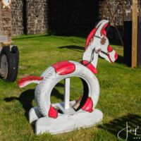 Op het buitenterras van het koffiehuis